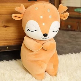 CAWACH Mignon bébé cerf en Peluche Mignon cerf Dormir Oreiller cerf en Peluche cerf Jouets en Peluche garçons et Filles Cadea