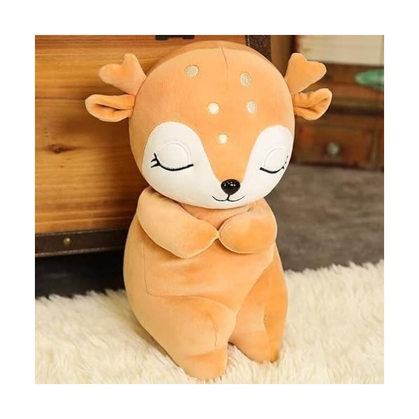 CAWACH Mignon bébé cerf en Peluche Mignon cerf Dormir Oreiller cerf en Peluche cerf Jouets en Peluche garçons et Filles Cadea