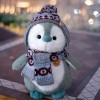 EacTEL Mignon pingouin en peluche avec chapeau écharpe Kawaii pingouin en peluche poupée en peluche fille décoration de la ma