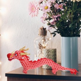 Luxshiny Peluche Dragon du Nouvel an : Poupées De Dragon Chinois en Peluche Animaux du Zodiaque Jouets De Mascotte De Lannée