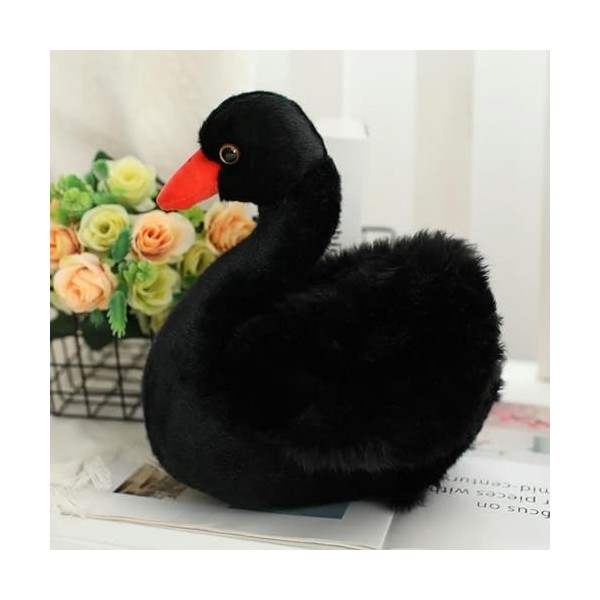 GagaLu Cygne Noir Peluche Jouet Collier Blanc Cygne Reine en Peluche Décoration De Mariage Poupée Cadeau Anniversaire Cadeau 