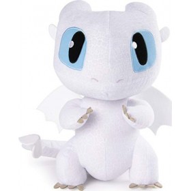 Dragons 3 - 6046845 - Jeu enfant - Peluche interactive - Peluche deluxe sonore Lightfury - Film Dragons 3 Le Monde Caché - Ve
