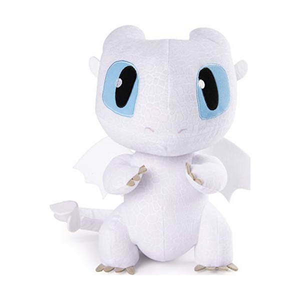 Dragons 3 - 6046845 - Jeu enfant - Peluche interactive - Peluche deluxe sonore Lightfury - Film Dragons 3 Le Monde Caché - Ve