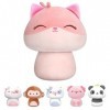 Mewaii 20CM Peluche Oreiller Kawaii Renard Rose de Jouets Forme de Champignon Doux et Confortable Coussins en Peluche - Idéal