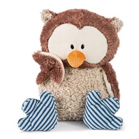 NICI- Peluche Hibou Oscar avec tête pivotante 50cm, 46093, Marron/Beige
