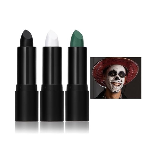 Peinture en bâton dHalloween, Eye Black Stick, Maquillage pour Supporter ou Déguisement Face Paint, Bâton De Peinture De Vis