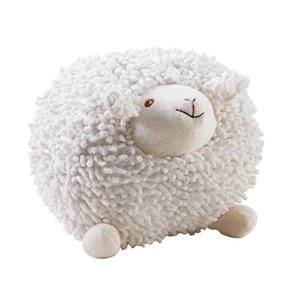 AUBRY GASPARD Mouton en Coton Blanc Shaggy 20 cm