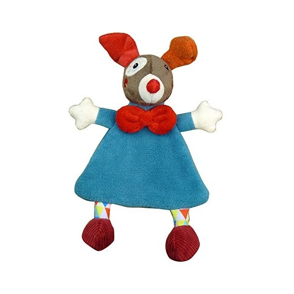 EBULOBO - Doudou Gustave Clown - Peluche Mixte Ultra Douce - 25 cm de Long -Collection Magic Circus - Lavable en Machine 30°