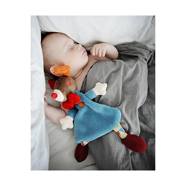 EBULOBO - Doudou Gustave Clown - Peluche Mixte Ultra Douce - 25 cm de Long -Collection Magic Circus - Lavable en Machine 30°