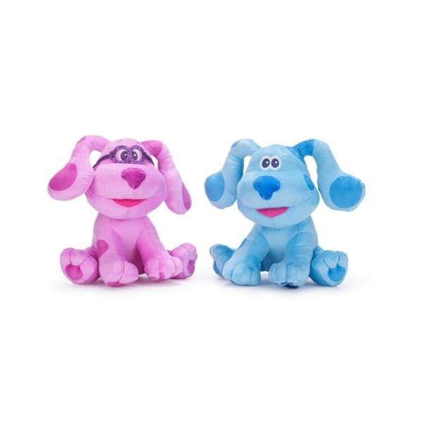 UKToyworld Blues Clues Lot de 2 jouets en peluche pour chien Bleu magenta 30,5 cm