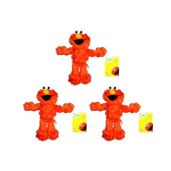 Sesame Street – Lot de 3 peluches Elmo super douces de qualité 23 cm