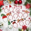 KIPIDA Lot de 12 serre-têtes de Noël - Accessoires de Noël - Serre-tête de Noël - Elfe - Bois de renne - Motif de Noël - Déco