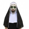 streeHerjjkeA1 Masque dhorreur dHalloween Scary Nonne Masque en latex intégral Cosplay Nonne Masque dHalloween pour Hallow