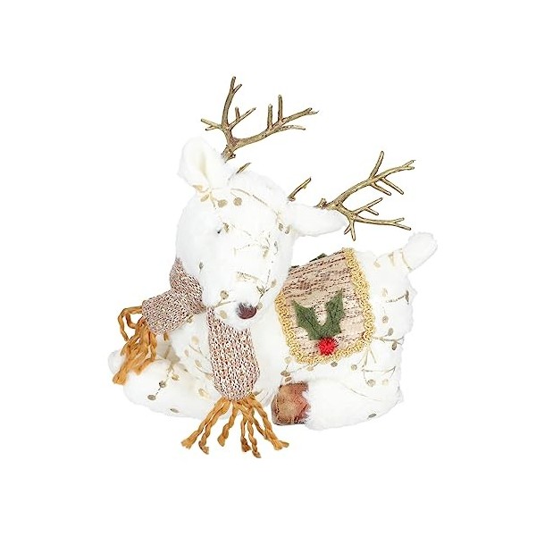 DIKACA 1Pc Lumières Décoratives Peluche Poupée en Peluche Chantant Figurines DÉlan Tomte GNOME Debout Renne Figure Crèche Jo