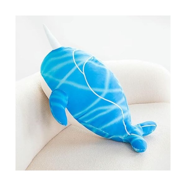 EacTEL Décoration d’Oreiller en Peluche Baleine Bleue en Peluche pour Enfants pour Les Anniversaires et Les Cadeaux de Noël 3