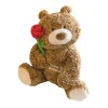 EWFAS Ours en Peluche avec Rose | Ours en Peluche Rose | Peluche farcie Saint-Valentin | Jouet en Peluche Ours d’Anniversair 