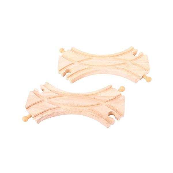 Bigjigs Rail Double branchement incurvé Lot de 2 