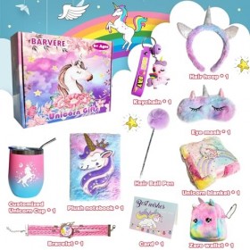 BARVERE Peluche Licorne Cadeau Fille, Jouet Mignon Licorne pour Enfants de 3-12 Ans, Ensemble de Jouets pour Fille avec Masqu