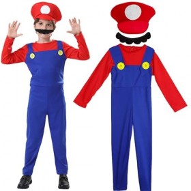 YeahBoom Lot de 3 costumes de Mario Luigi - Costume de cosplay - Pour homme et femme - Pour Noël et carnaval