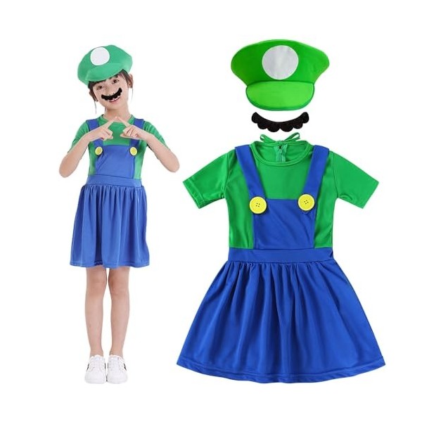 YeahBoom Lot de 3 costumes de Mario Luigi - Costume de cosplay - Pour homme et femme - Pour Noël et carnaval