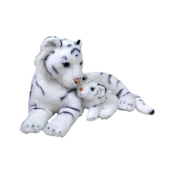 Wild Republic Mom and Baby Tigre Blanc, Animal en Peluche, 38 cm, Idée Cadeau pour Enfants, Animal en Peluche, Jouet Écologiq