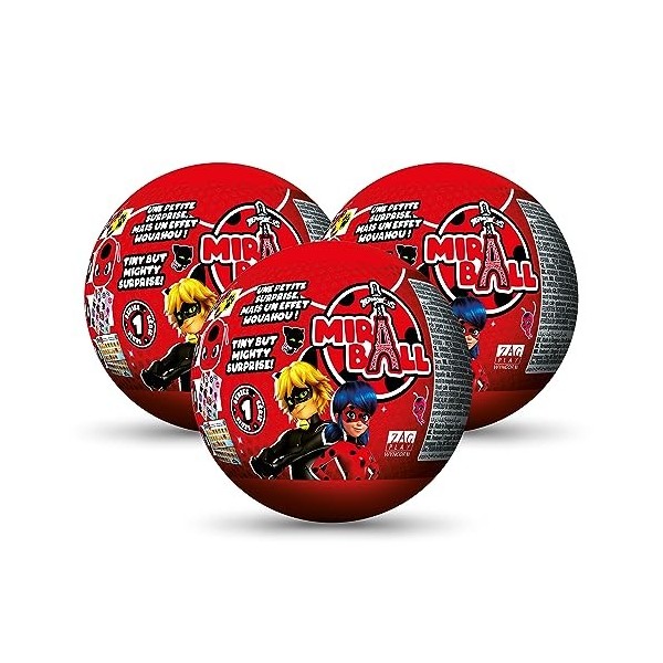 Miraculous Ladybug, Jouet de Collection Capsule 4-1,Miraball Surprise : Kwami Peluche Extensible,Boule en métal à limage des