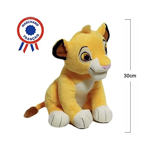 Look & Feel Peluche Lion Beige-Jaune - Peluche du Célèbre Dessins Animé - Plush - Jouet pour Enfant - Adulte - Peluche de Col