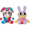 Ycxydr The Amazing Digital Circus Lot de 2 jouets en peluche Pomni et Jax pour fans de télévision – Poupée mignonne en peluch