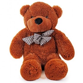 THE TWIDDLERS XL Ours en Peluche Grand, Teddy Bear, Nounours Brun, 80cm - Cadeau pour Bébés, Enfants et Adultes pour Noël, An