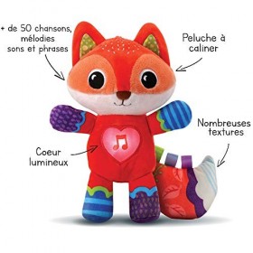 VTech - Malo, Mon Renardeau Dodo, Peluche Renard, Doudou Bébé, Musique Douce et Sons Apaisants, Lavable en Machine, Cadeau de