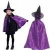 GEPAS Costume dHalloween pour enfant,2 pièces, cape de sorcière de sorcière, cosplay, costume étoile avec chapeau, tenue pou