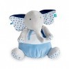 Baby Nat - Peluche Range-Pyjama Enfant - Peluche Elephant - Cadeau Enfant - Bleu - Edgar - BN0514