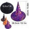 3pcs Chapeaux de Sorcière dhalloween, Chapeaux Sorcière Enfant Pliable, Costume Cosplay Décoration Chapeau de Sorcière Enfan