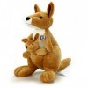 Kuscheltiere.biz Doudou kangourou kangourou avec bébé - Peluche sauvage Kimberly - Doudou * biz, Marron