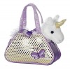 Aurora, 32600, Fancy Pal, Peek-A-Boo Unicorn Pet Carrier, 20,5cm, Peluche, Violet/Blanc