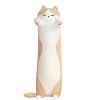 JAWSEU Mignon Peluche Chat, Chat Peluche Long Poupée en Peluche Douce, Long Chat Couchage Coussin Oreiller Jouet Longue Peluc