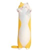 JAWSEU Mignon Peluche Chat, Chat Peluche Long Poupée en Peluche Douce, Long Chat Couchage Coussin Oreiller Jouet Longue Peluc