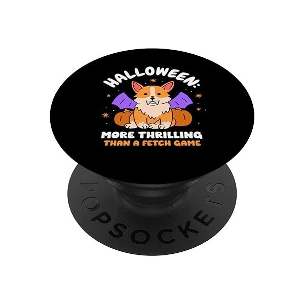 Halloween : Plus Palpitant Quune Partie De Fetch Chiens PopSockets PopGrip Interchangeable