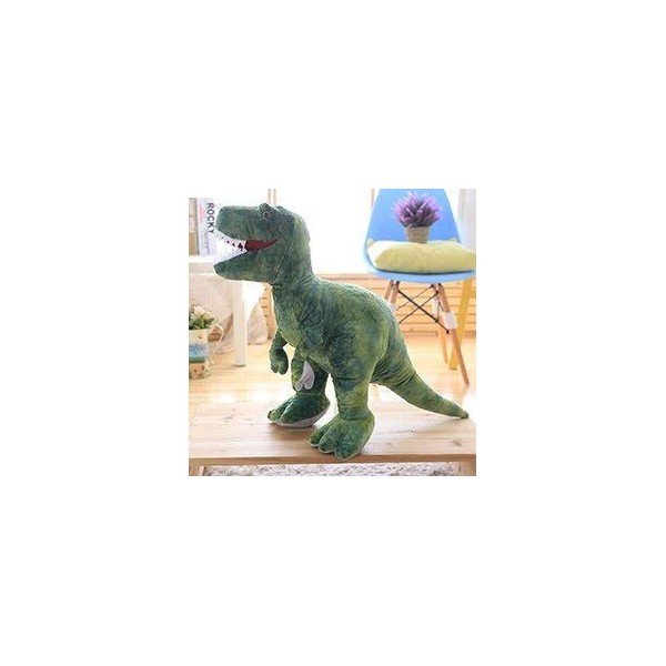 EZLAM 40~110cm Bouche Ouverte Tyrannosaure T-Rex Triceratops Poupée De Dinosaure en Peluche Impression Réaliste Vert Brun Gri