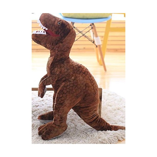 EZLAM 40~110cm Bouche Ouverte Tyrannosaure T-Rex Triceratops Poupée De Dinosaure en Peluche Impression Réaliste Vert Brun Gri