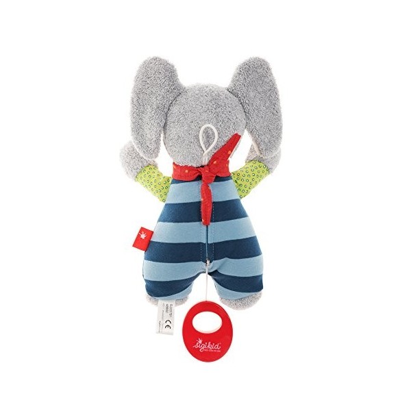 sigikid, 48800, garçon, peluche musicale éléphanteau, bleu/gris, Lolo Lombardo