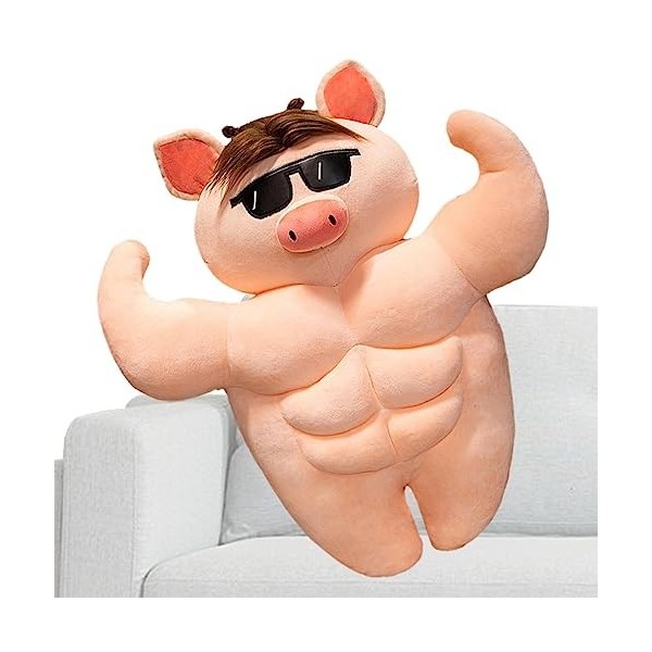 OSKOE Oreiller câlin Muscle Pig | Poupées en Cochon Poupées en Cochon Doux Jouet en Peluche pour Animaux Compagnie | Poupée C