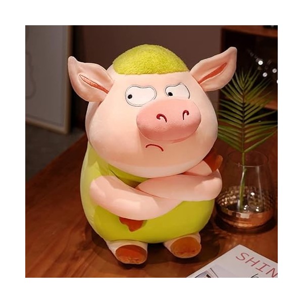 CAWACH Mignon poupée de Cochon traînant Fourrure Verte Cochon en colère en Peluche poupée drôle de Cochon Cochon-A,60cm