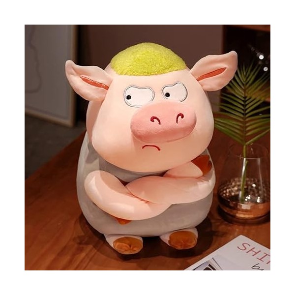 CAWACH Mignon poupée de Cochon traînant Fourrure Verte Cochon en colère en Peluche poupée drôle de Cochon Cochon-A,60cm