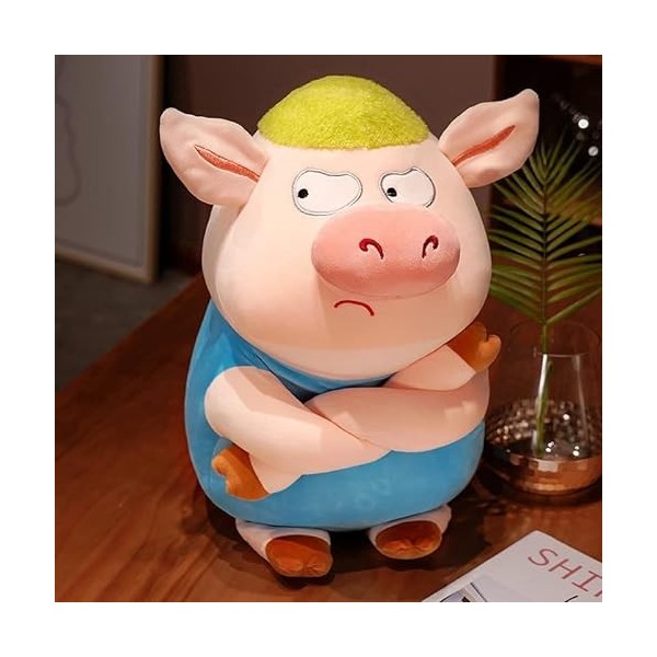 CAWACH Mignon poupée de Cochon traînant Fourrure Verte Cochon en colère en Peluche poupée drôle de Cochon Cochon-A,60cm