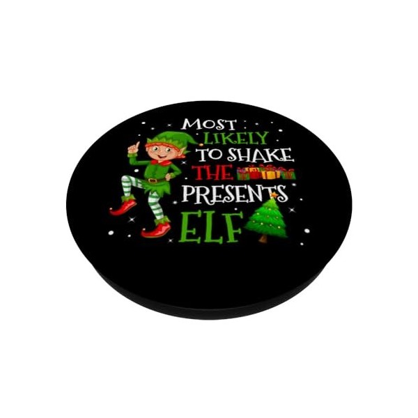 Shake Elf Family Pyjama de fête de Noël assorti PopSockets PopGrip Interchangeable