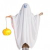 Sipiris Halloween Costume Fantôme Enfants Cape dHalloween Horreur Pour Poncho Fantôme Blanc Costume Pour Garçons Filles Cosp