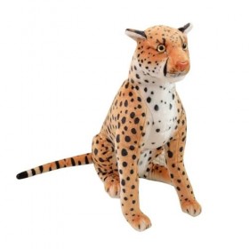 KiLoom Léopard Réaliste Peluche Jouet en Peluche Animal Doux Assis Guépard Drôle Décor Poupée Jouets pour Enfants Garçons Cad
