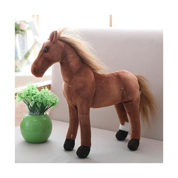 Simulation Cheval Peluche Jouets Mignon Animal Zèbre Poupée Doux Noir Blanc Cheval Jouet Enfants Cadeau D’Anniversaire 40cm 3