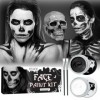 IWTBNOA Peinture de Visage pour Halloween, Noir Blanc Visage Peinture Corps, Peinture Visage Corporelle Noir et Blanc, Maquil